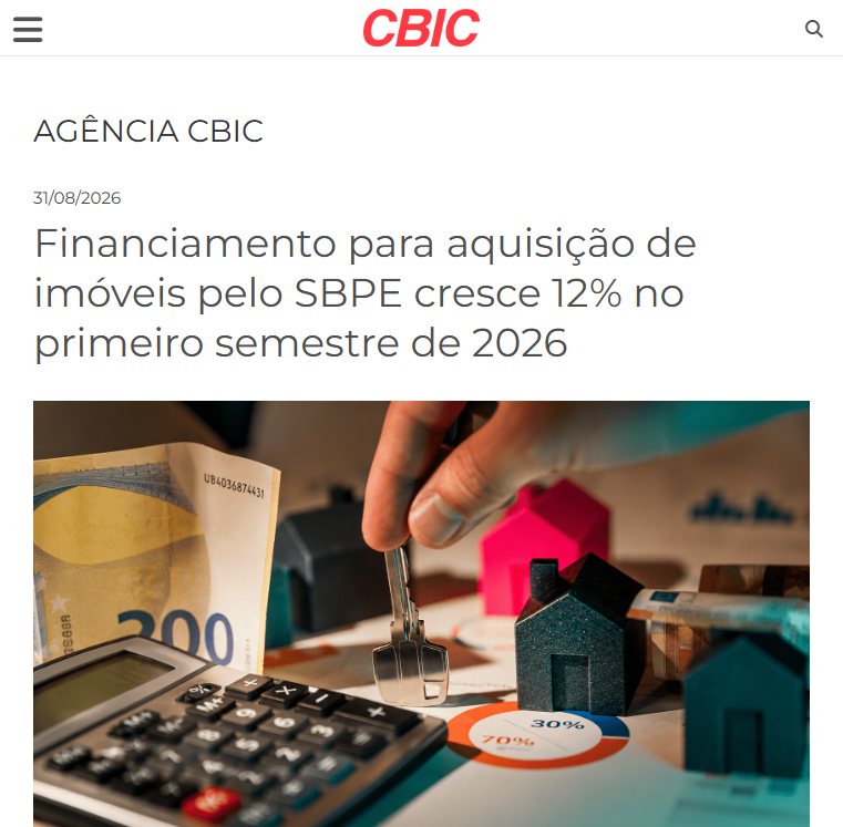 Financiamento SBPE cresce 12% - CBIC